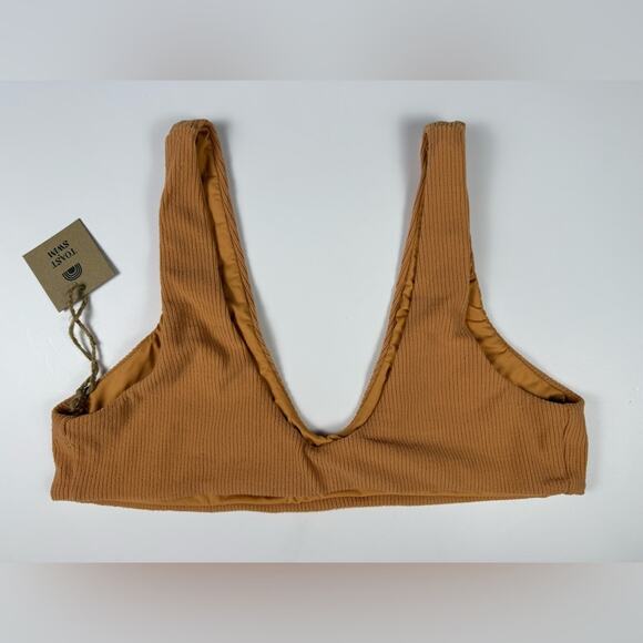 NWT Free People x Toast Bikini Set Scoop Top Low Rise Bottoms Dusty Coral Rib XL - Picture 4 of 10